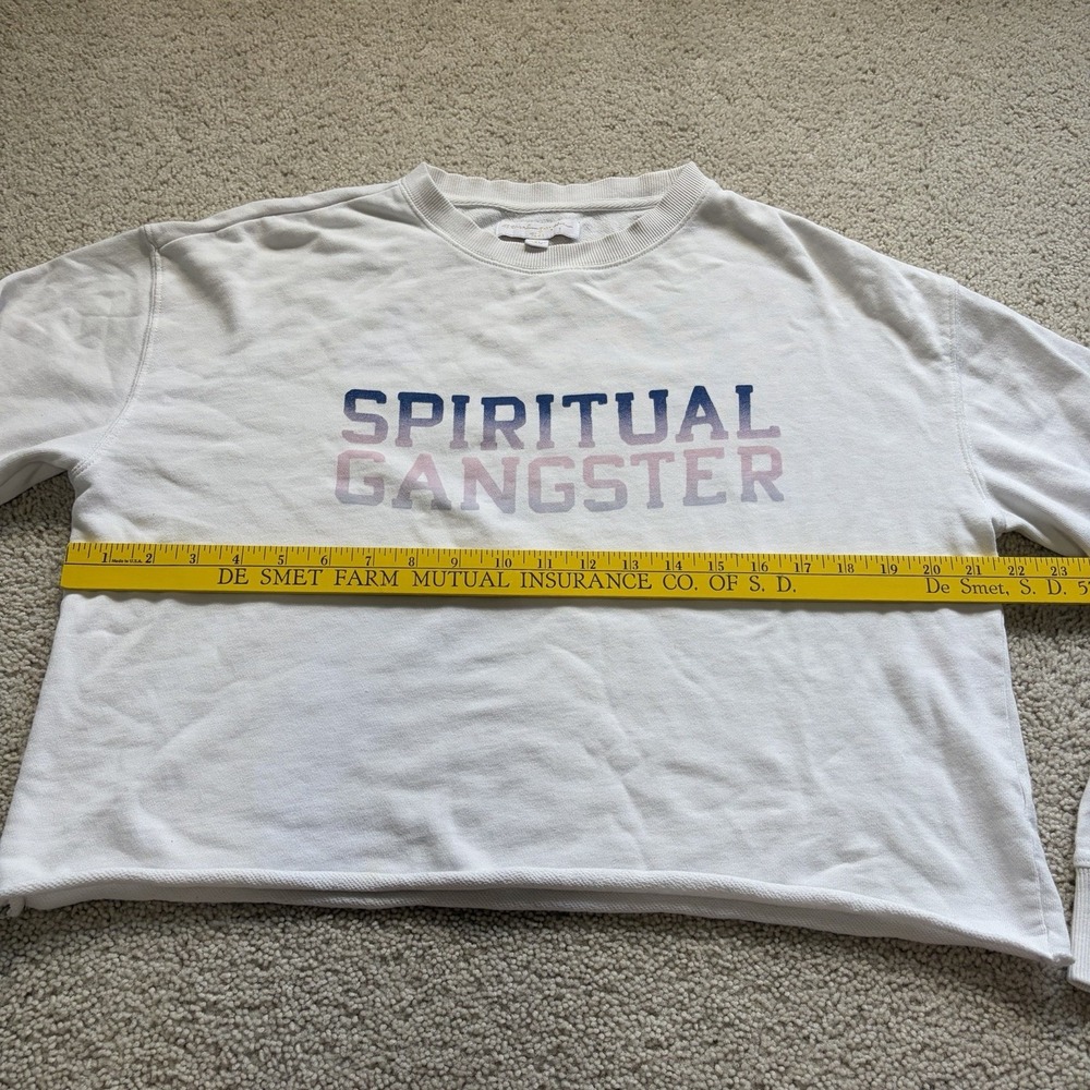 Spiritual Gangster Cropped Crewneck Sweatshirt Women's Medium White - Picture 8 of 9